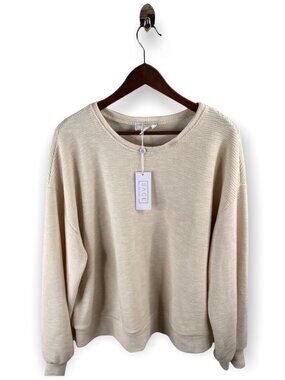 Sage The Label Ivory Waffle Knit Sweater Size XL
